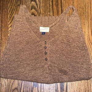Large Brown Knit Tank Top